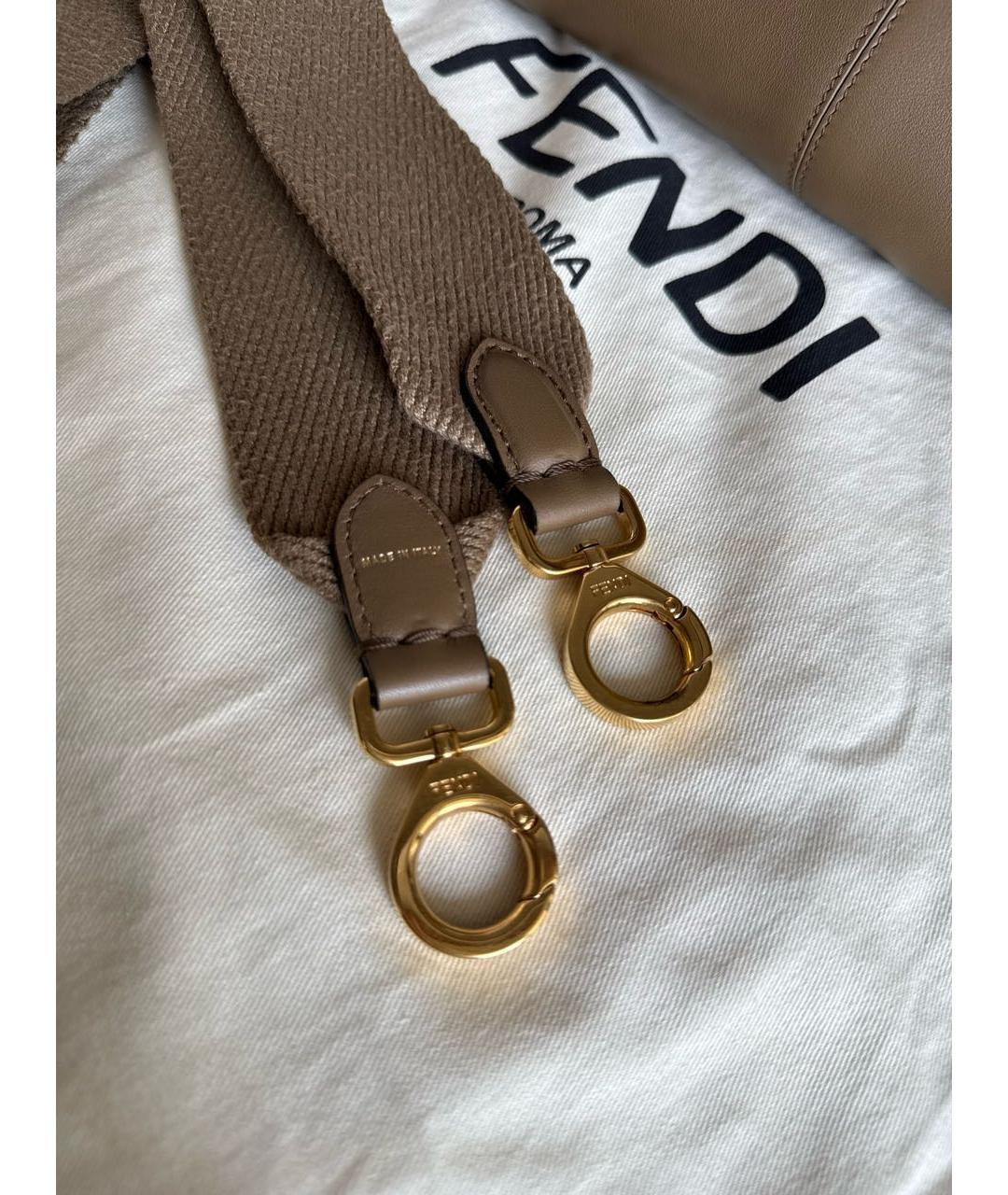 FENDI Коричневая кожаная сумка тоут, фото 8