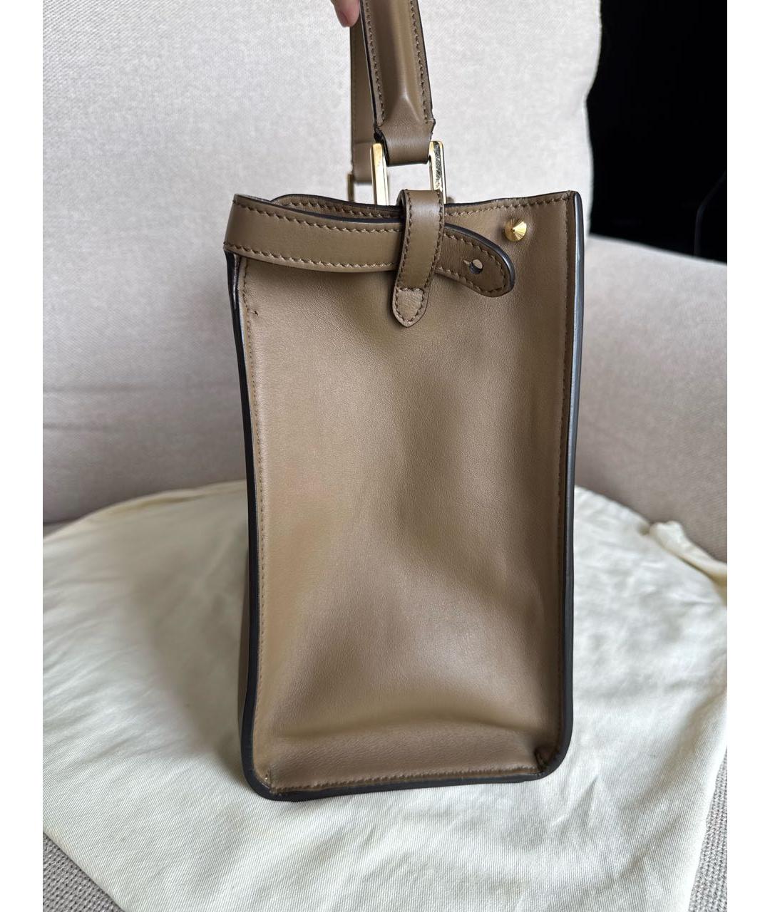 FENDI Коричневая кожаная сумка тоут, фото 6