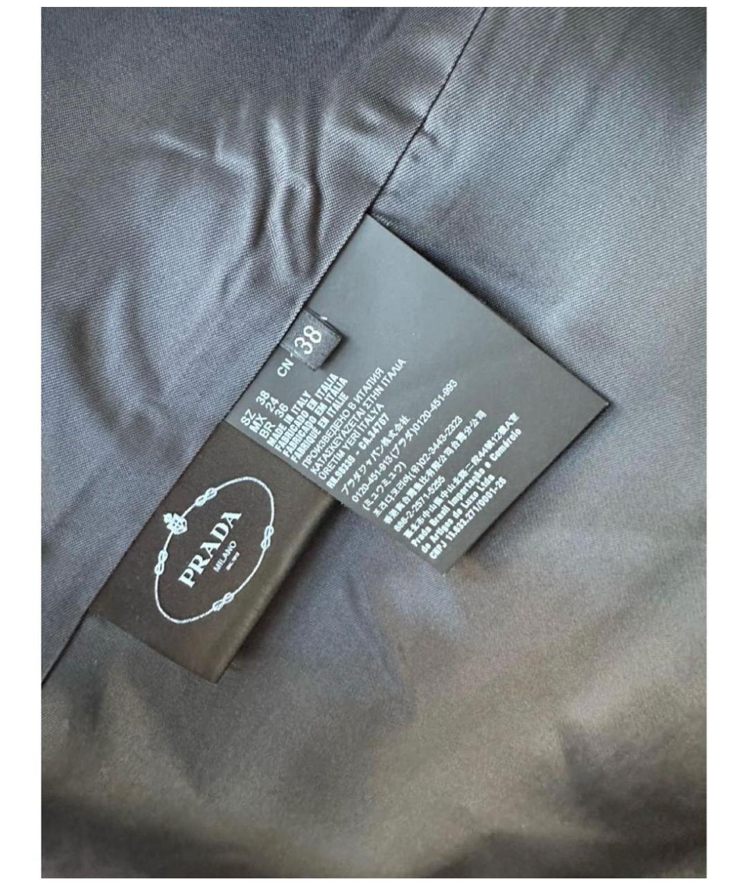 PRADA Черное шерстяное пальто, фото 5