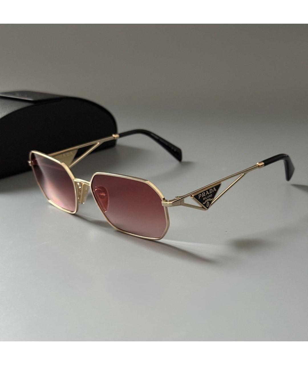 PRADA Розовые металлические солнцезащитные очки, фото 2