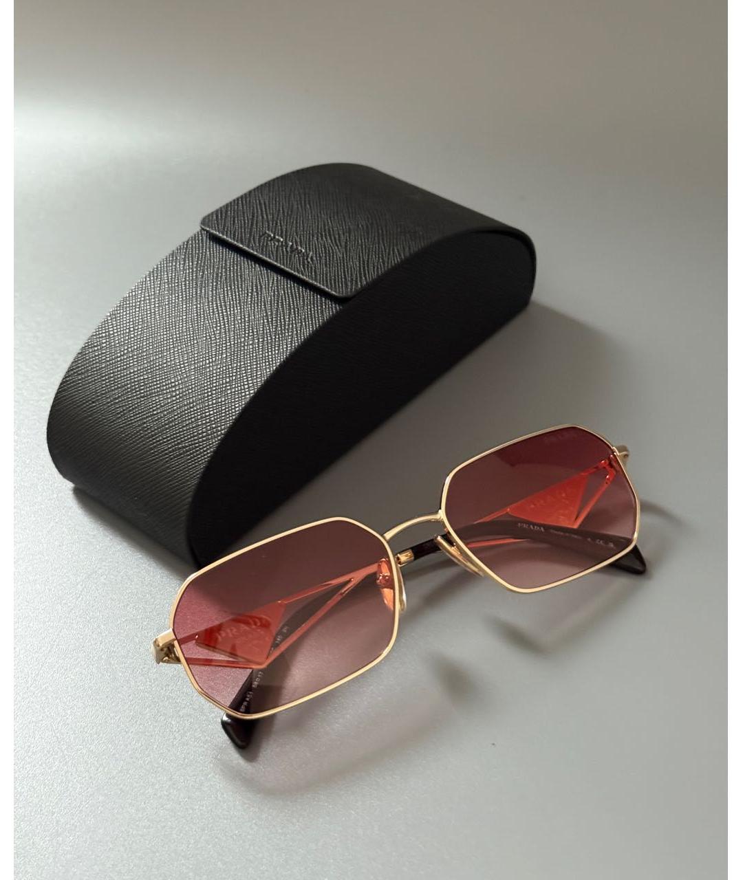 PRADA Розовые металлические солнцезащитные очки, фото 8