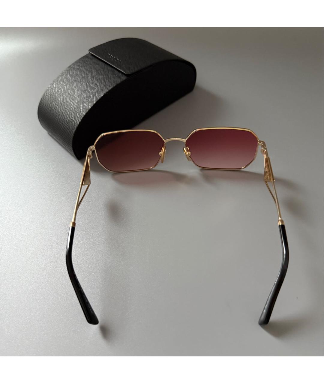 PRADA Розовые металлические солнцезащитные очки, фото 6