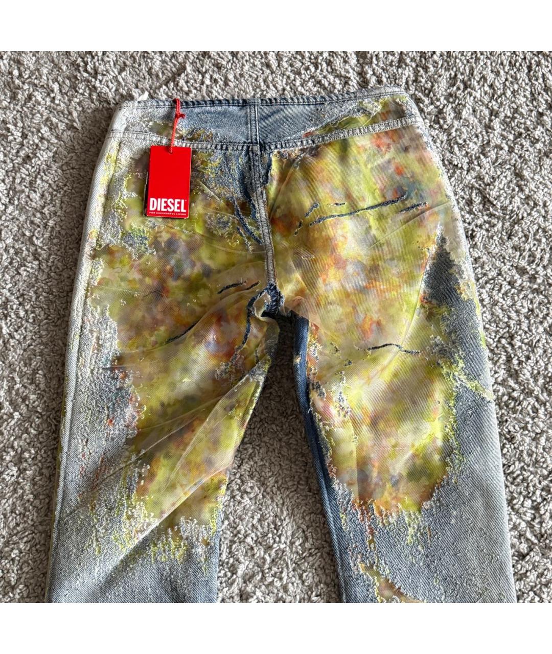 DIESEL Голубые хлопковые джинсы клеш, фото 5