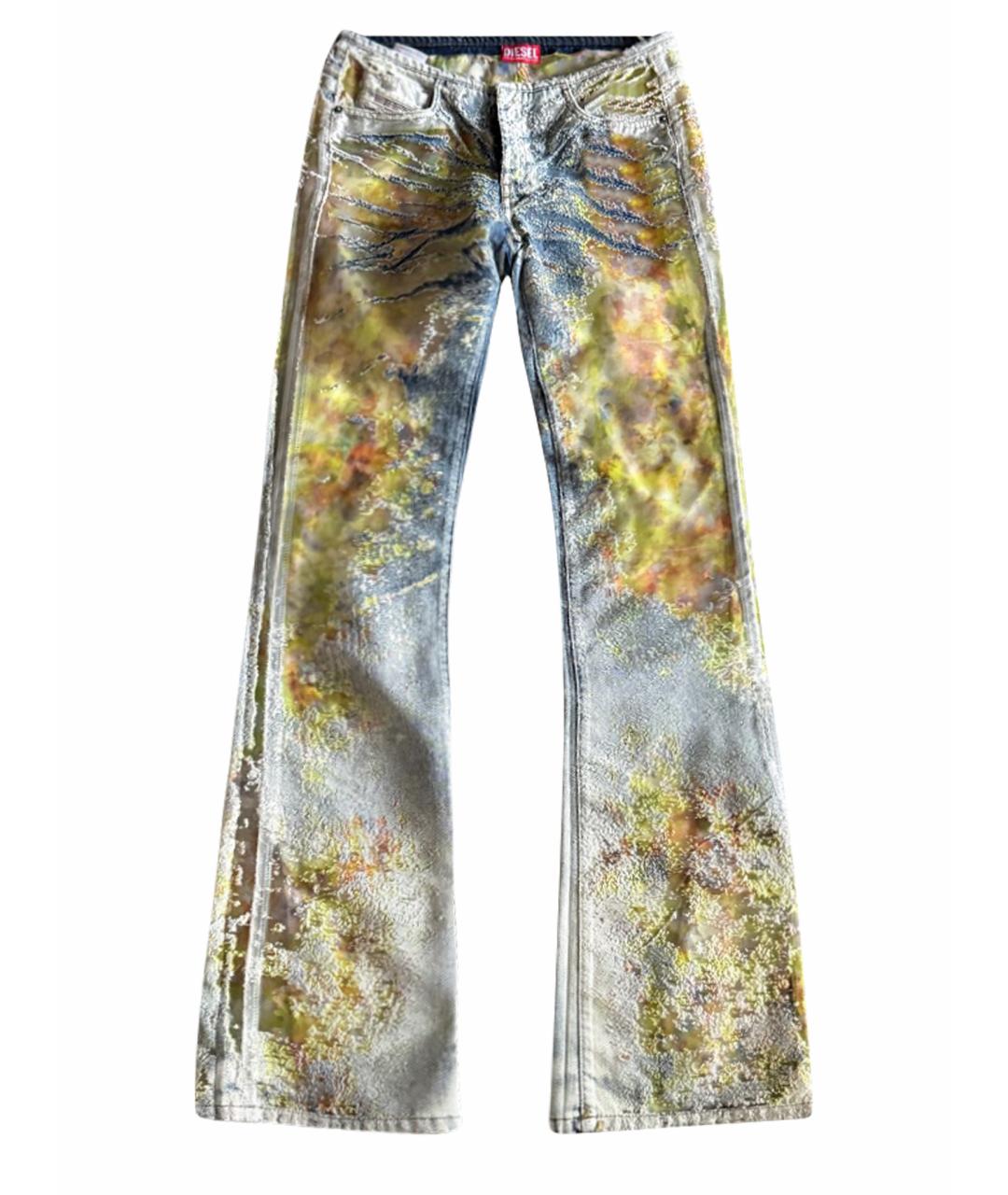 DIESEL Голубые хлопковые джинсы клеш, фото 1