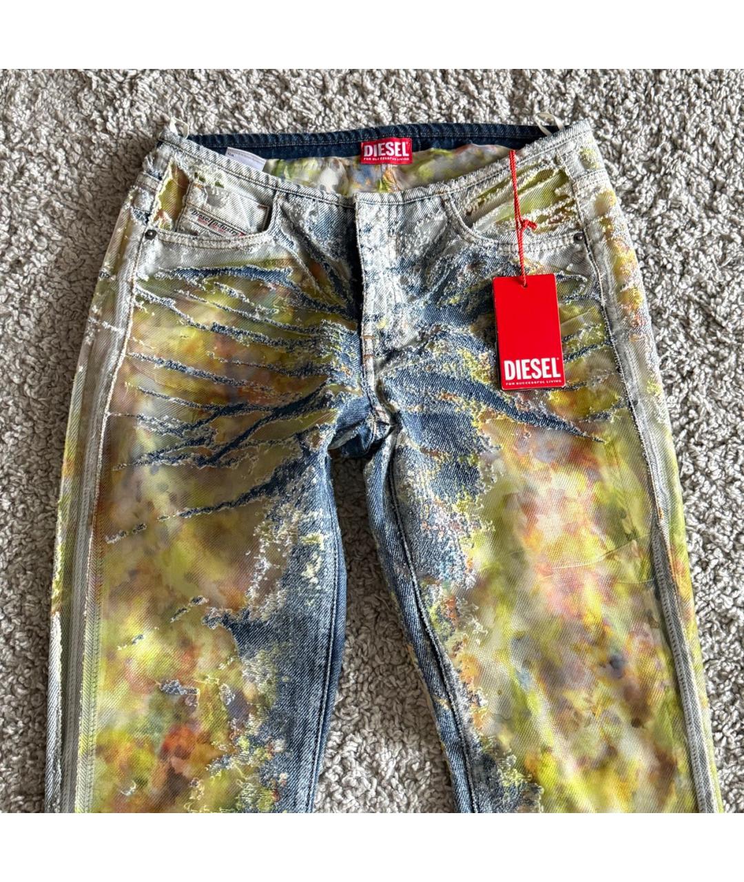 DIESEL Голубые хлопковые джинсы клеш, фото 4