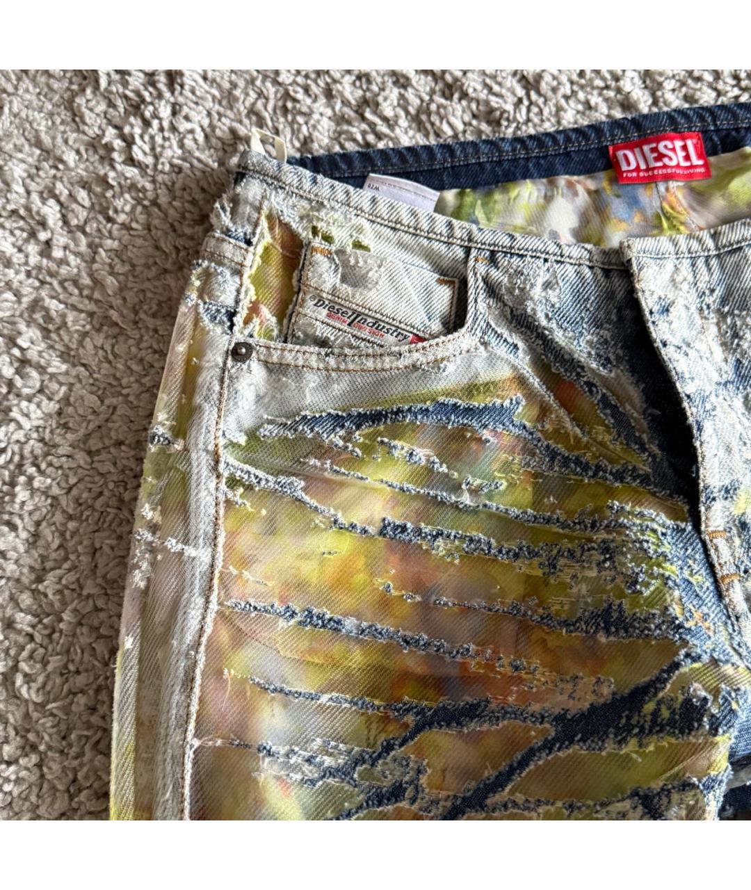 DIESEL Голубые хлопковые джинсы клеш, фото 6