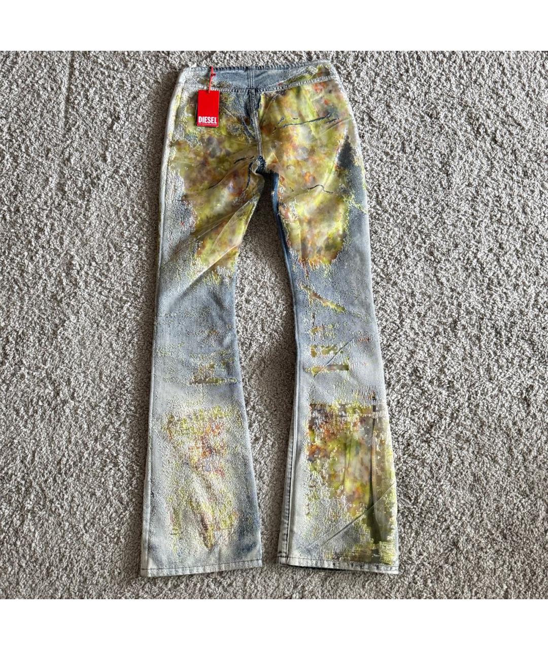 DIESEL Голубые хлопковые джинсы клеш, фото 3