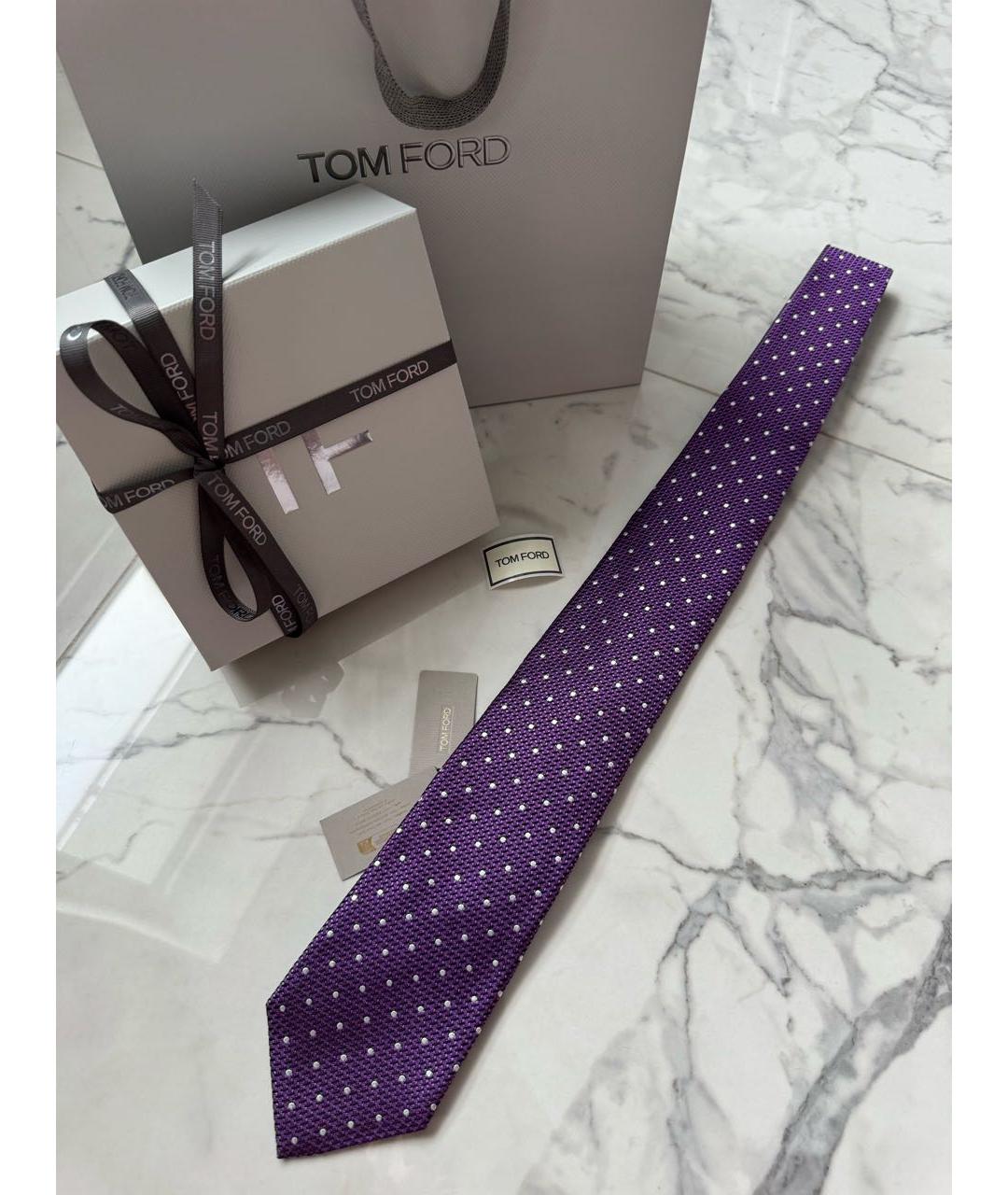 TOM FORD Фиолетовый шелковый галстук, фото 2