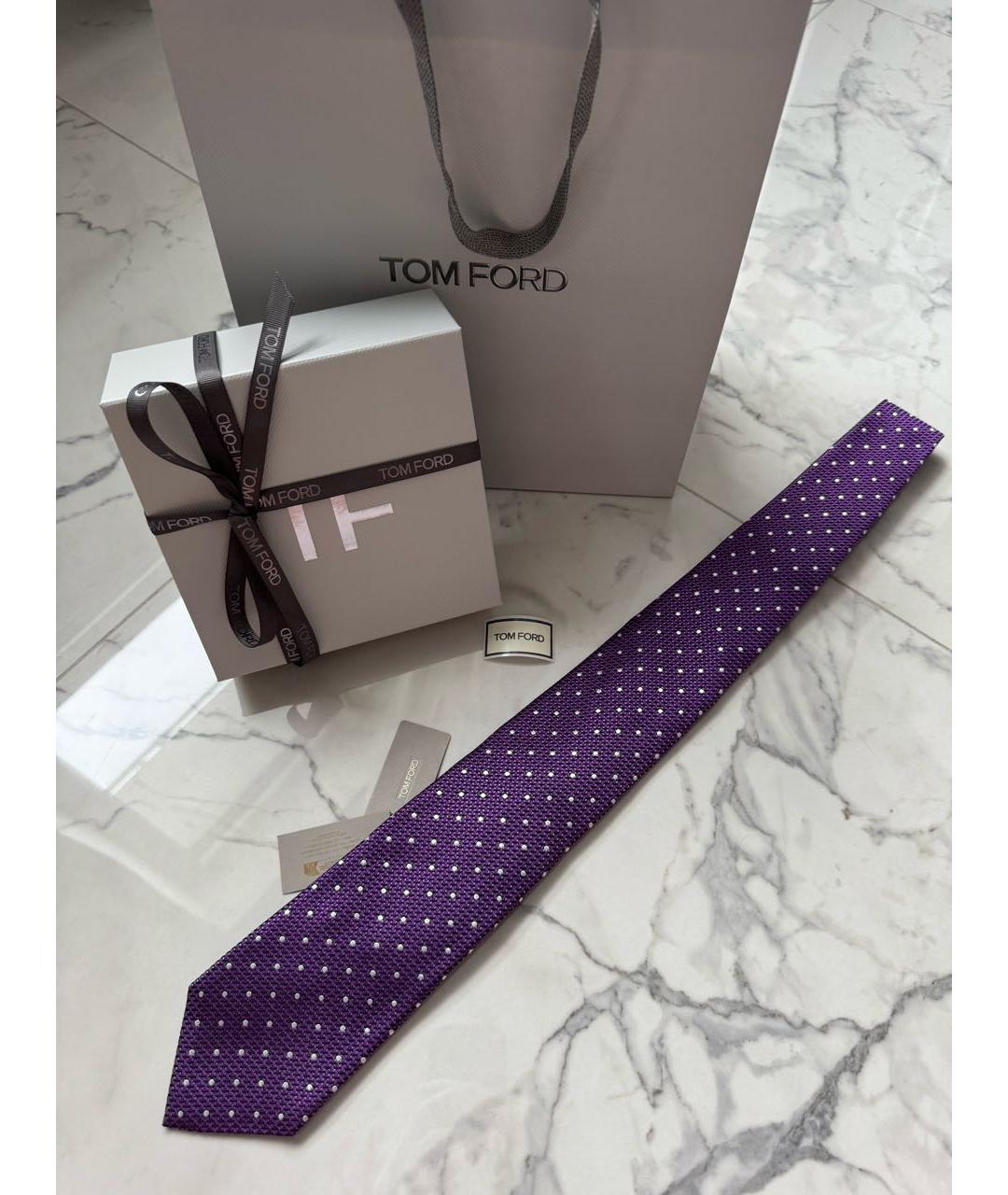 TOM FORD Фиолетовый шелковый галстук, фото 8
