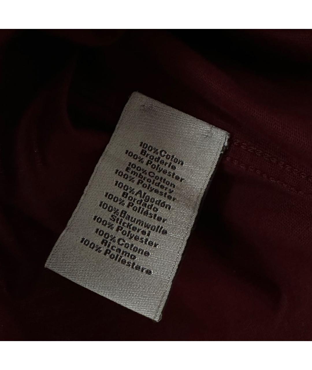 HERMES Бордовая хлопковая футболка, фото 6