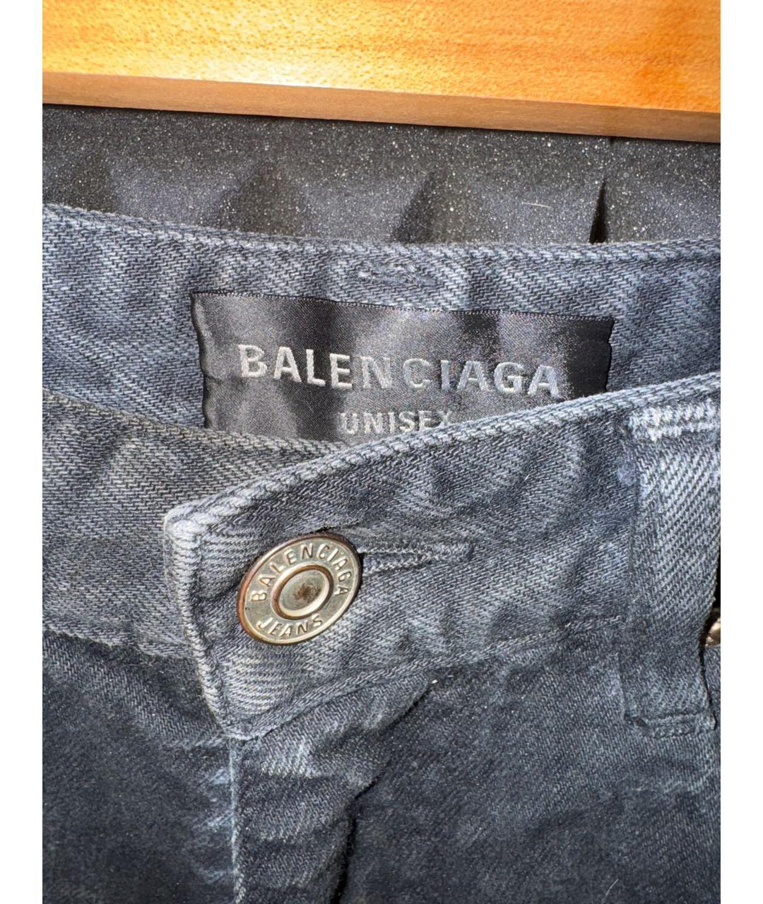 BALENCIAGA Антрацитовые деним шорты, фото 6