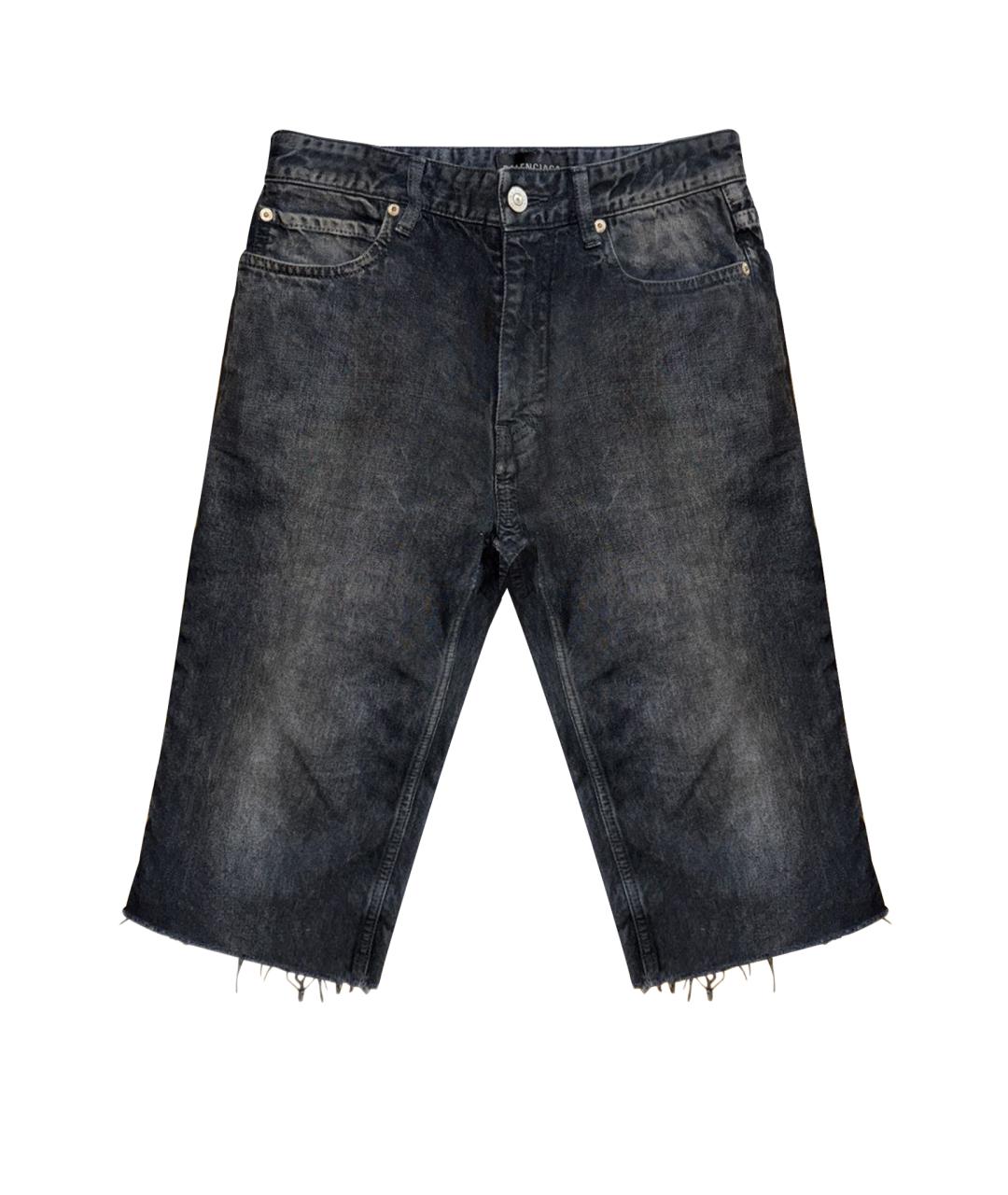 BALENCIAGA Антрацитовые деним шорты, фото 1