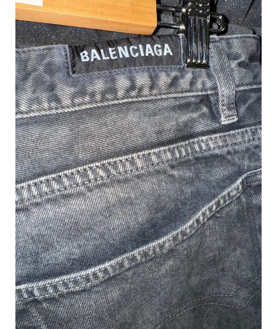 BALENCIAGA Антрацитовые деним шорты, фото 7