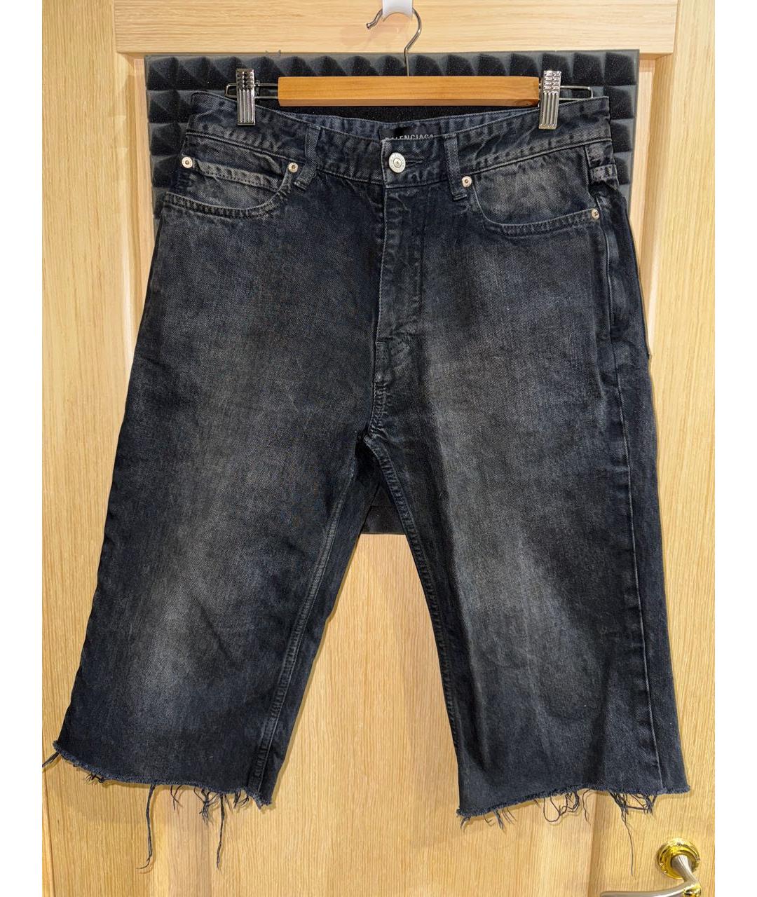 BALENCIAGA Антрацитовые деним шорты, фото 9