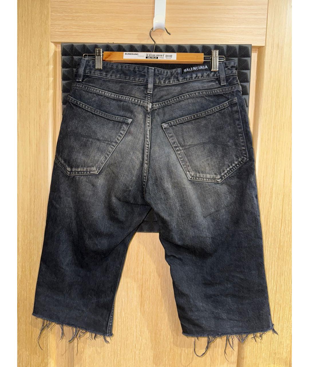 BALENCIAGA Антрацитовые деним шорты, фото 2