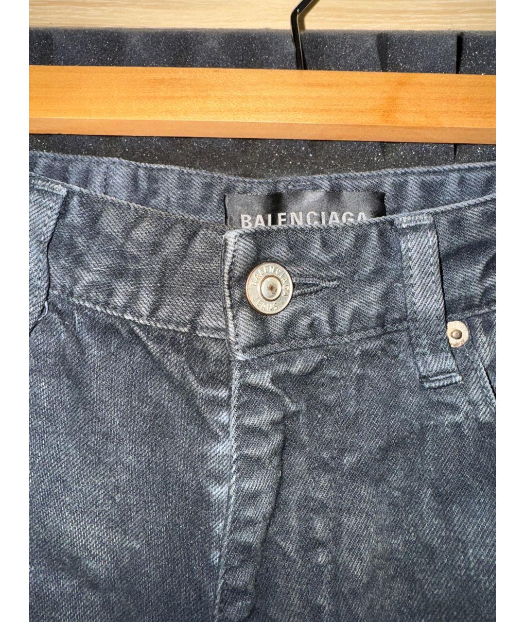 BALENCIAGA Антрацитовые деним шорты, фото 3