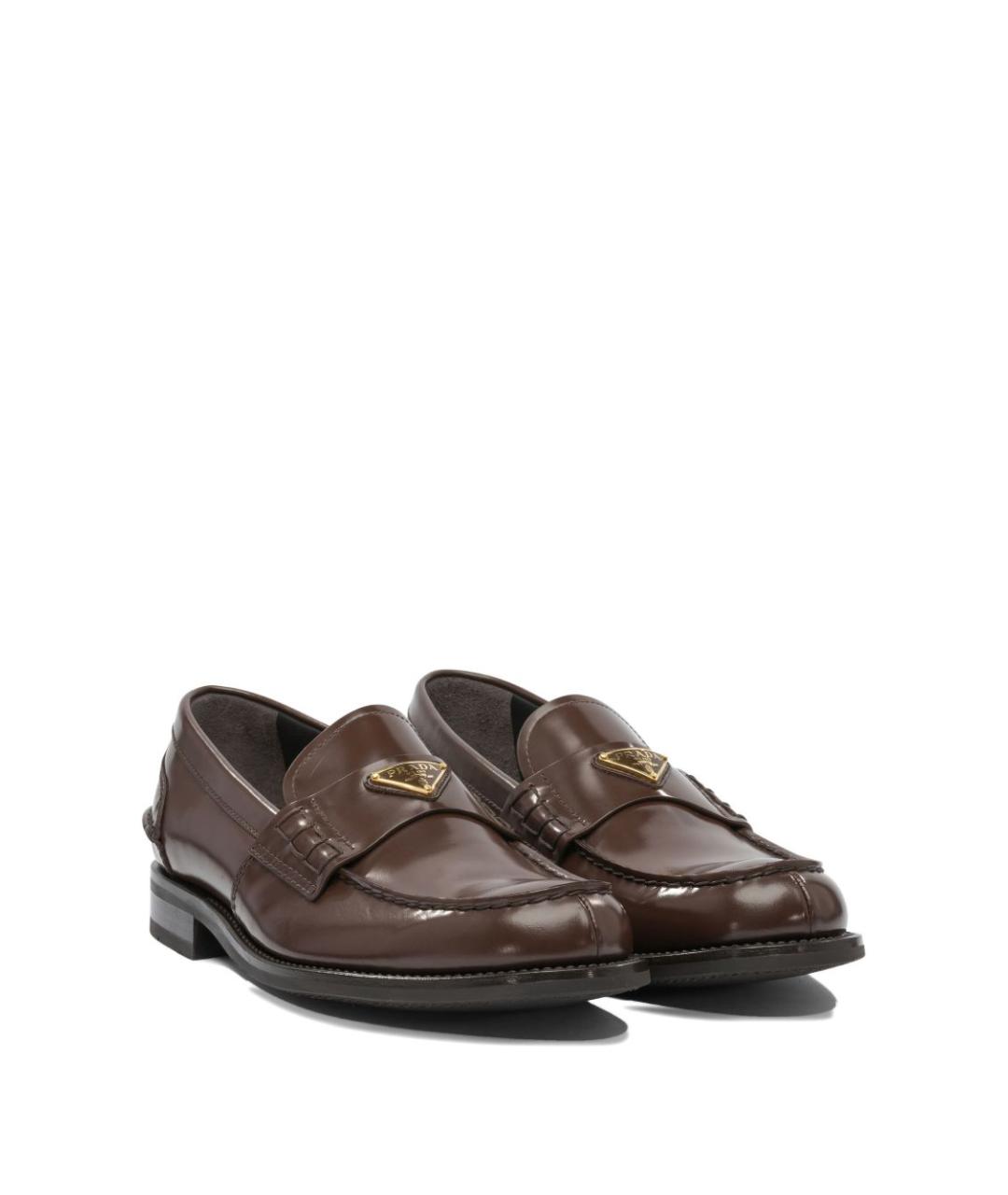 PRADA Коричневые кожаные лоферы, фото 2