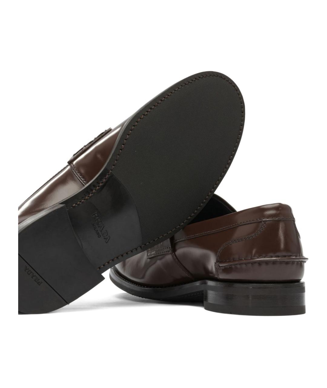 PRADA Коричневые кожаные лоферы, фото 3