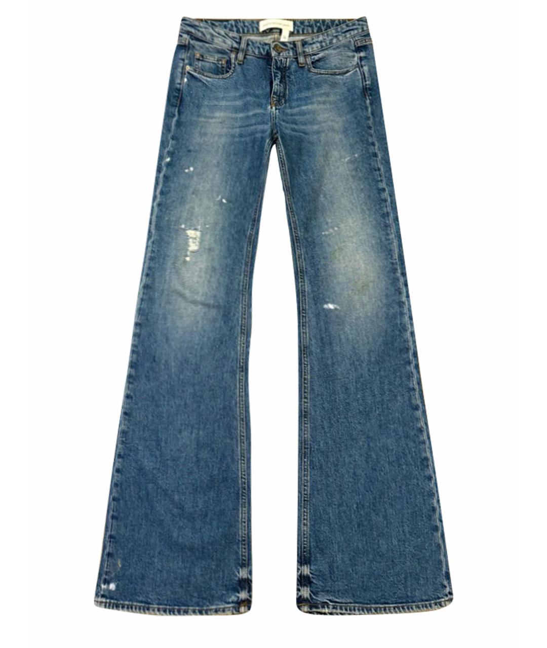 VICTORIA BECKHAM Синие хлопковые джинсы клеш, фото 1