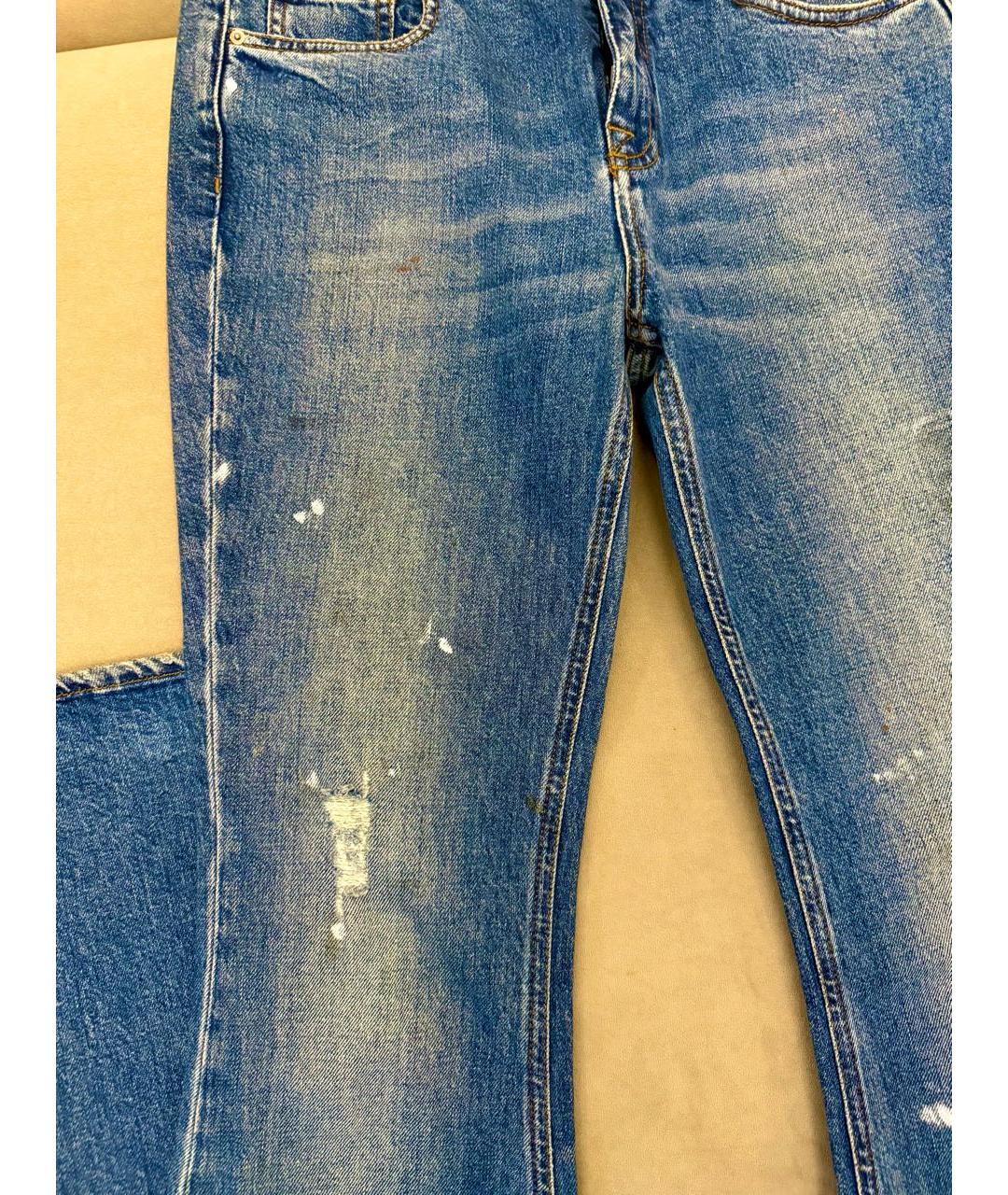 VICTORIA BECKHAM Синие хлопковые джинсы клеш, фото 3