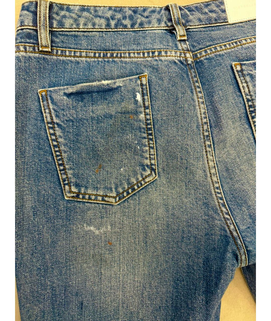 VICTORIA BECKHAM Синие хлопковые джинсы клеш, фото 4