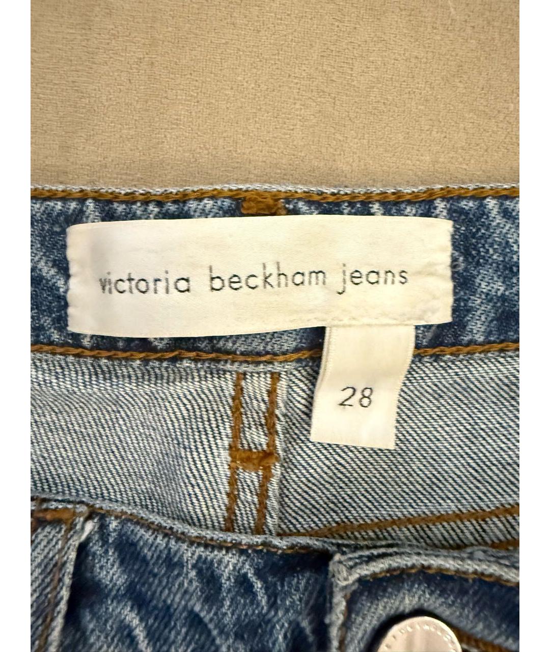 VICTORIA BECKHAM Синие хлопковые джинсы клеш, фото 6