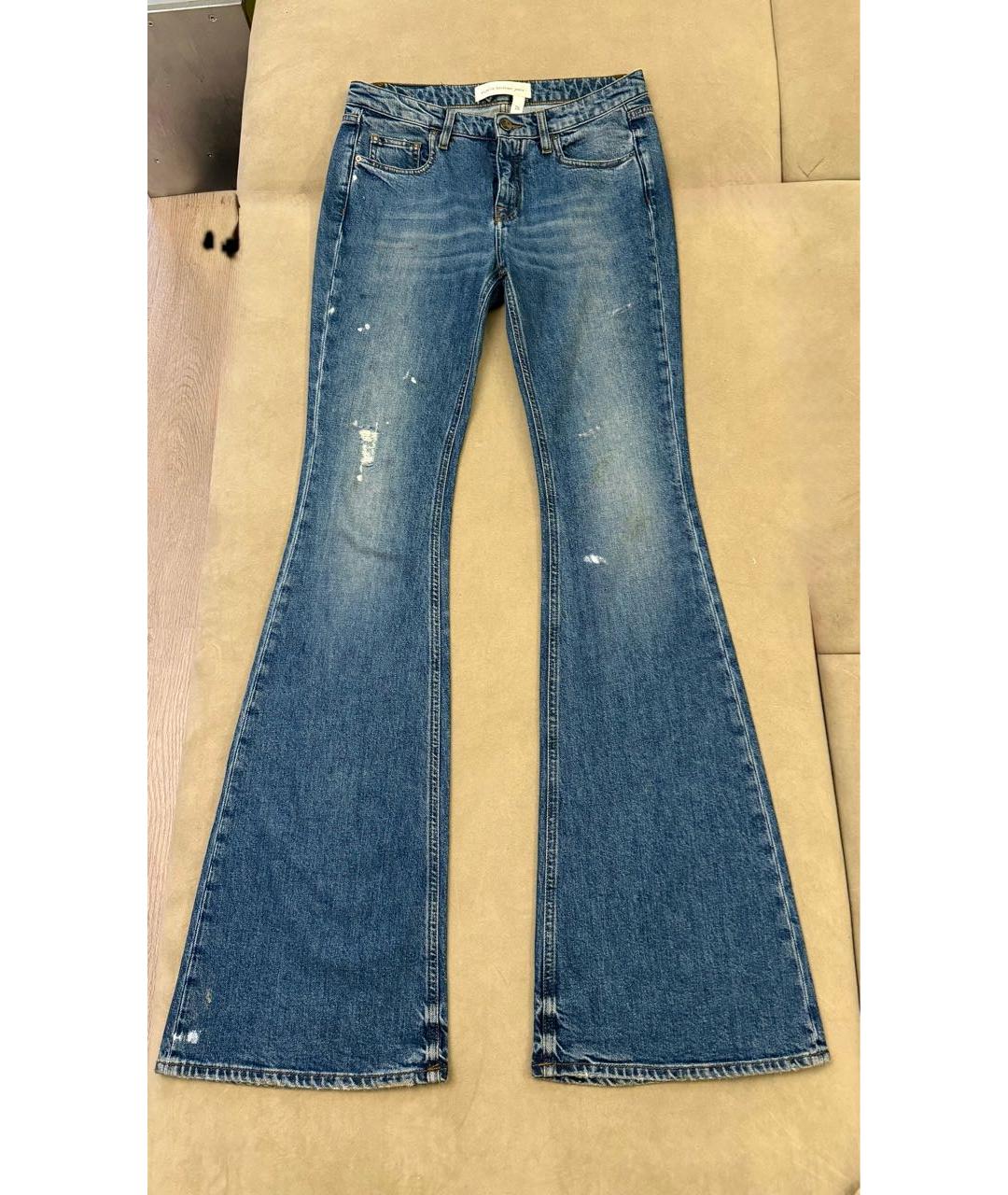 VICTORIA BECKHAM Синие хлопковые джинсы клеш, фото 7