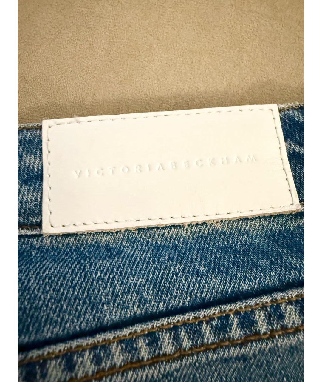 VICTORIA BECKHAM Синие хлопковые джинсы клеш, фото 5