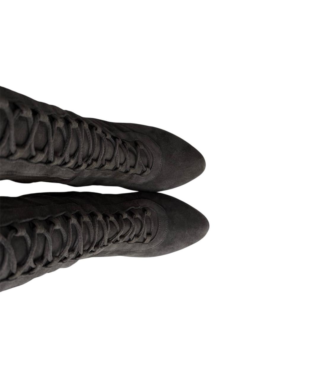 LE SILLA Серые замшевые ботфорты, фото 3