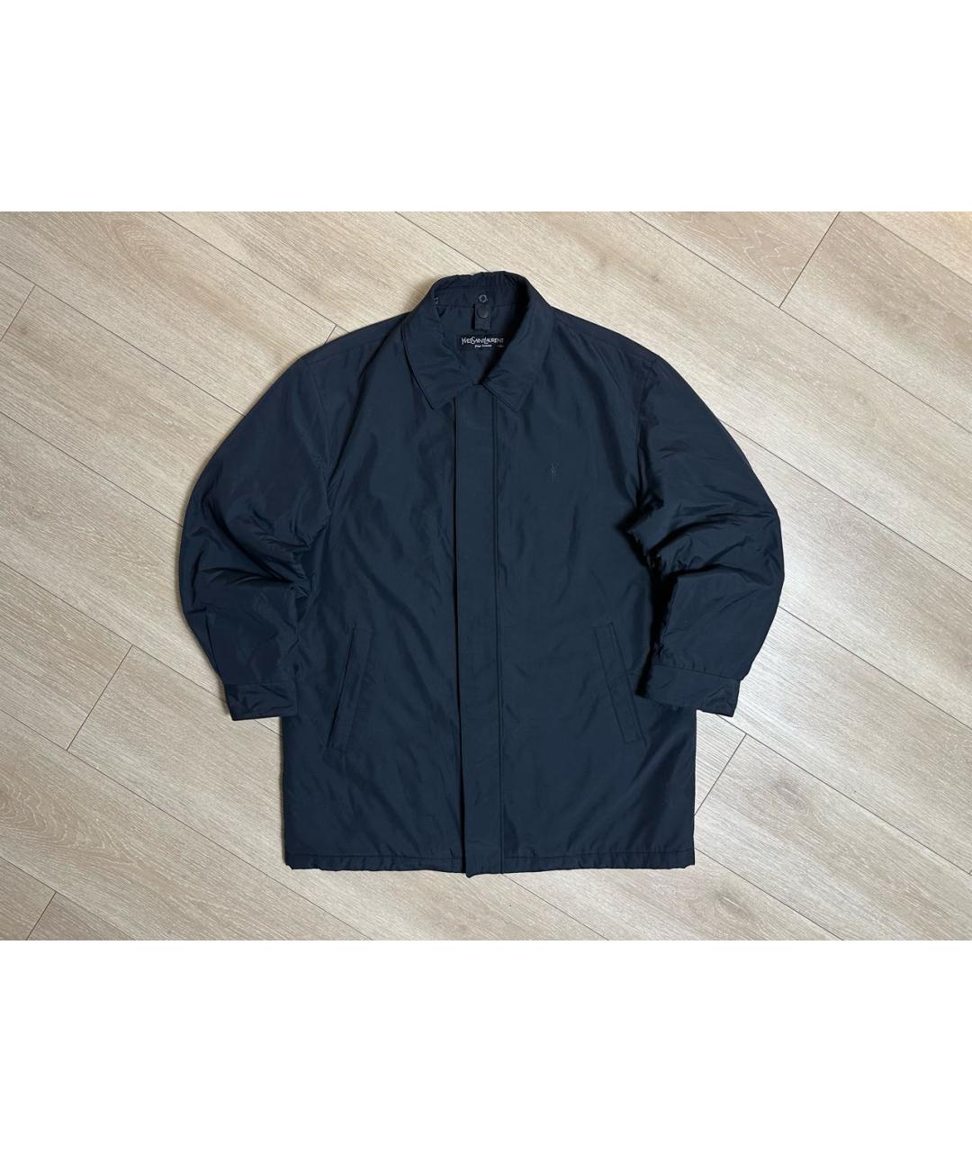 YVES SAINT LAURENT BEAUTY Черное полиэстеровое пальто, фото 9