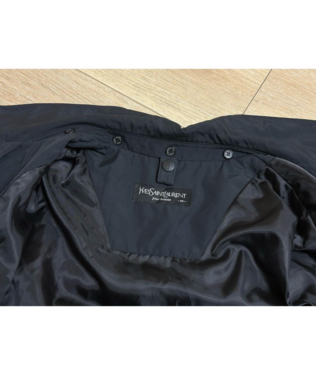 YVES SAINT LAURENT BEAUTY Черное полиэстеровое пальто, фото 8