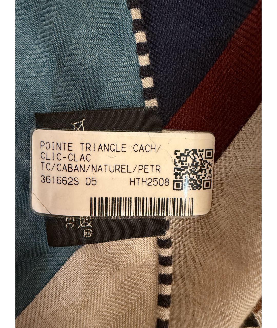 HERMES Мульти кашемировый платок, фото 2