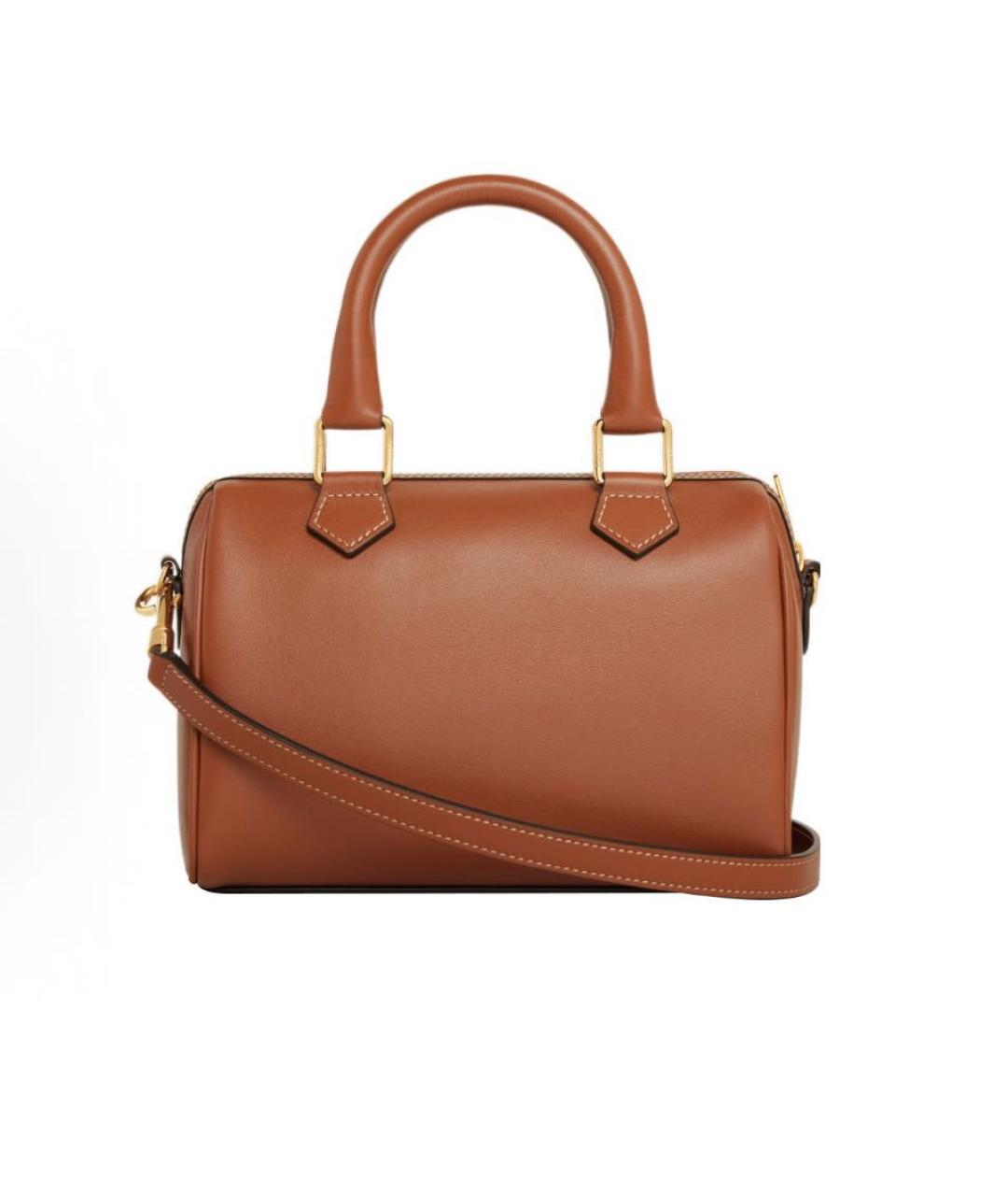 CELINE Коричневая кожаная сумка с короткими ручками, фото 3