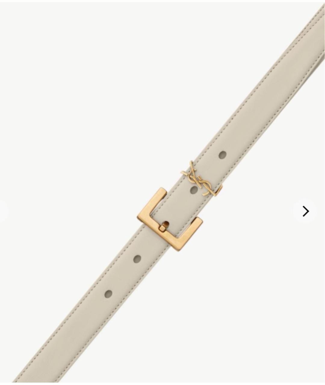 SAINT LAURENT Бежевый кожаный ремень, фото 2