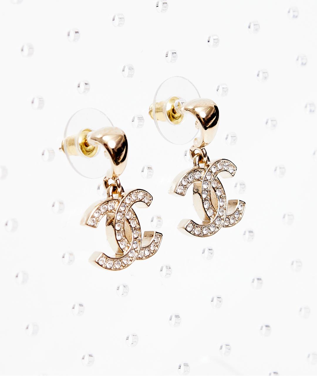 CHANEL Золотые металлические серьги, фото 2