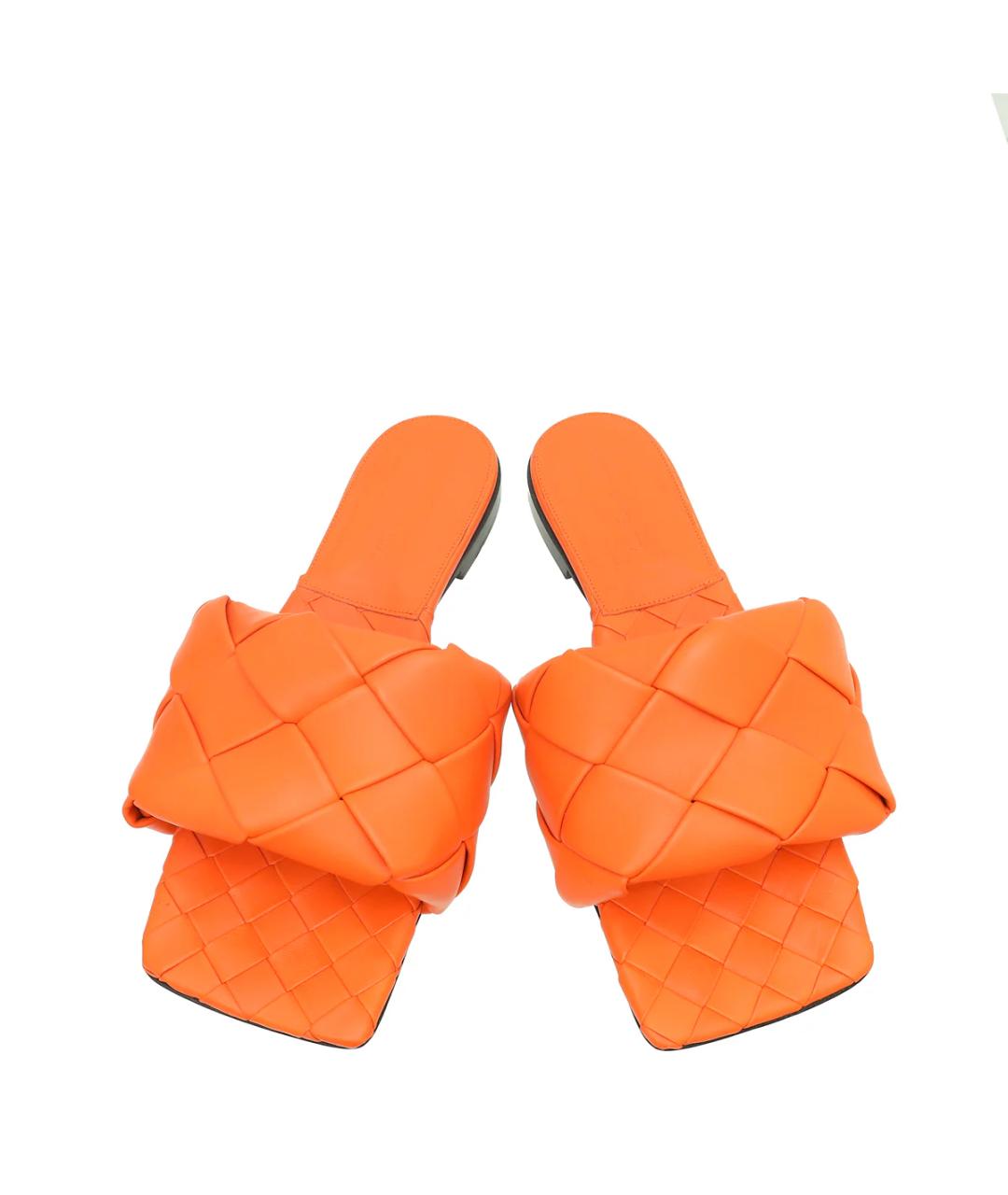 BOTTEGA VENETA Оранжевое кожаные мюли, фото 2