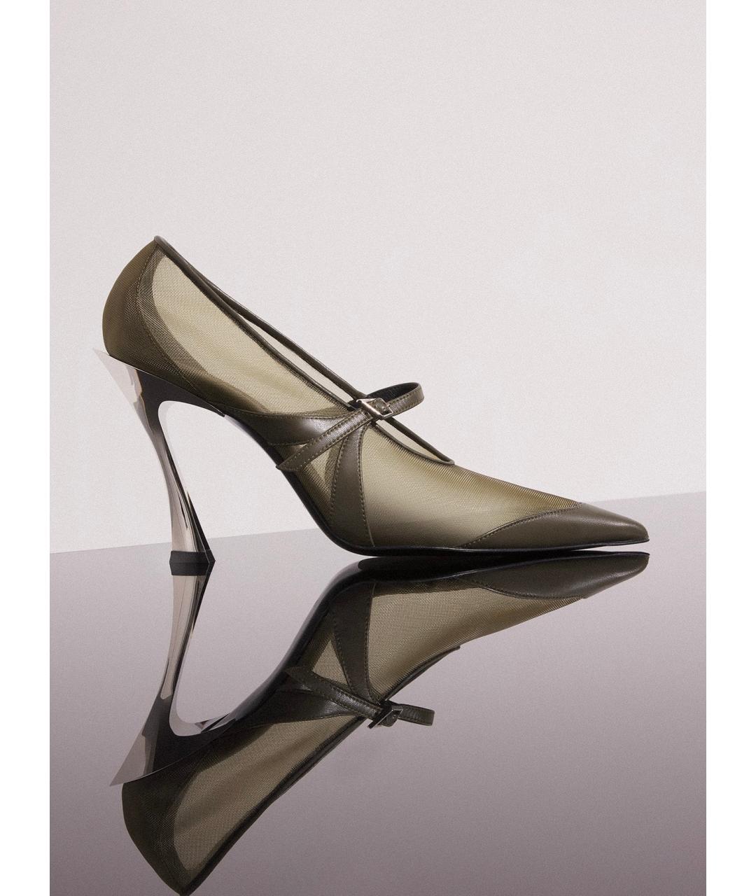 MUGLER Хаки текстильные туфли, фото 4
