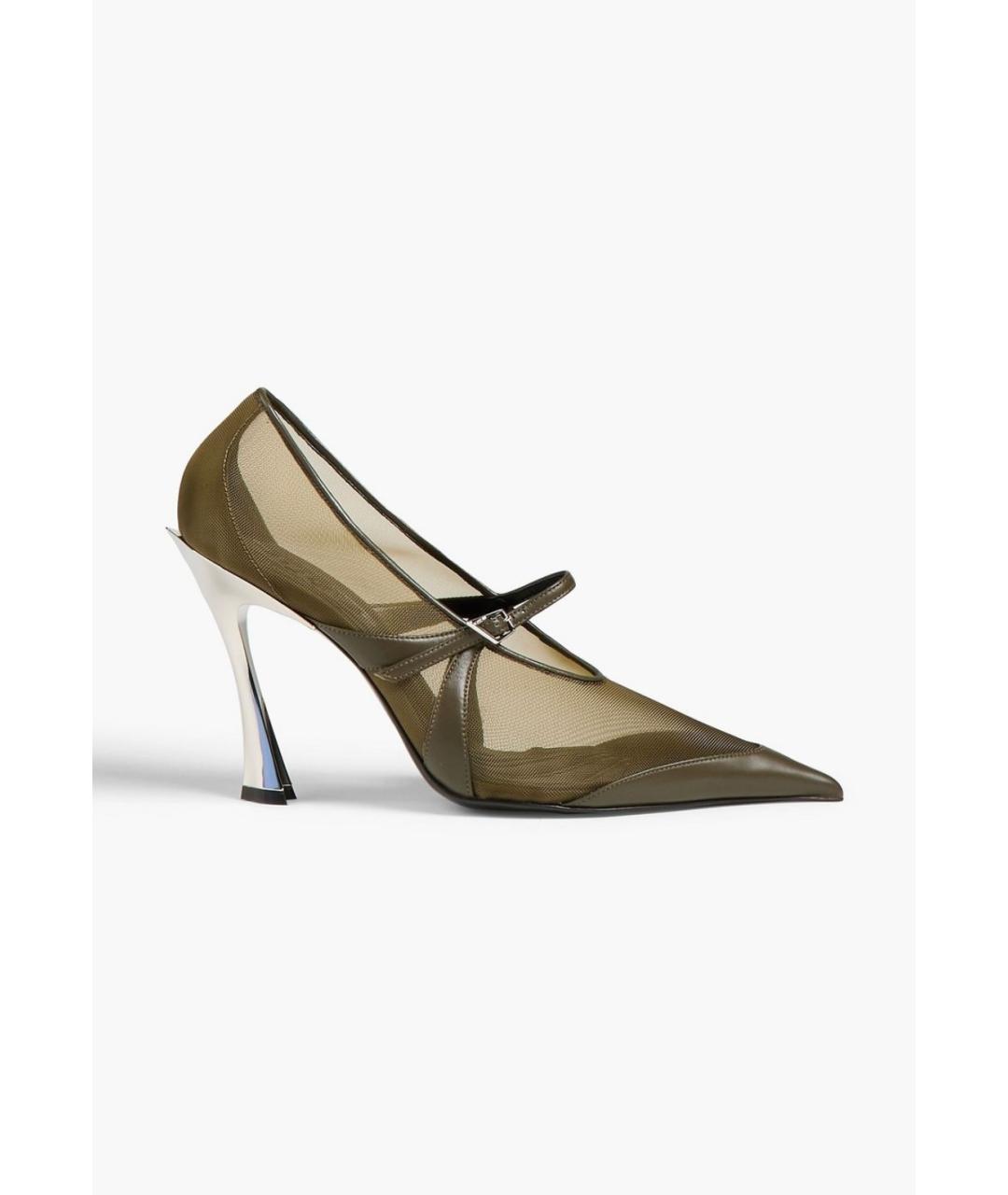 MUGLER Хаки текстильные туфли, фото 5