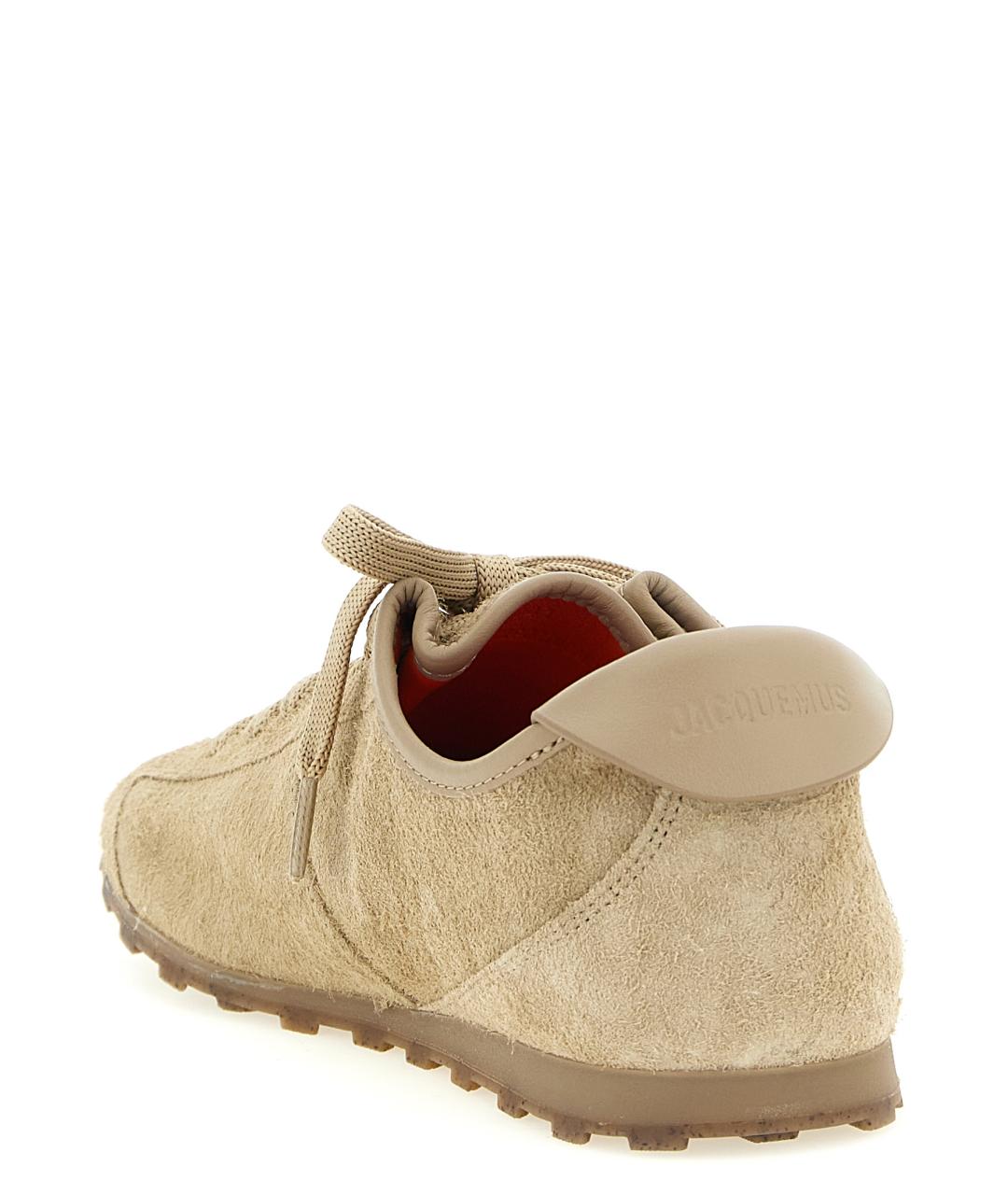 JACQUEMUS Бежевые кожаные кроссовки, фото 3