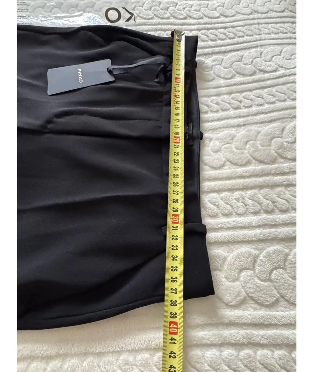 PINKO Черные полиэстеровые брюки узкие, фото 6