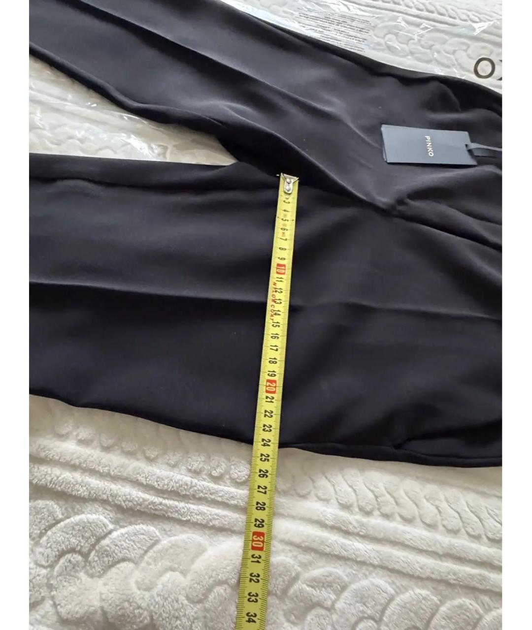PINKO Черные полиэстеровые брюки узкие, фото 5