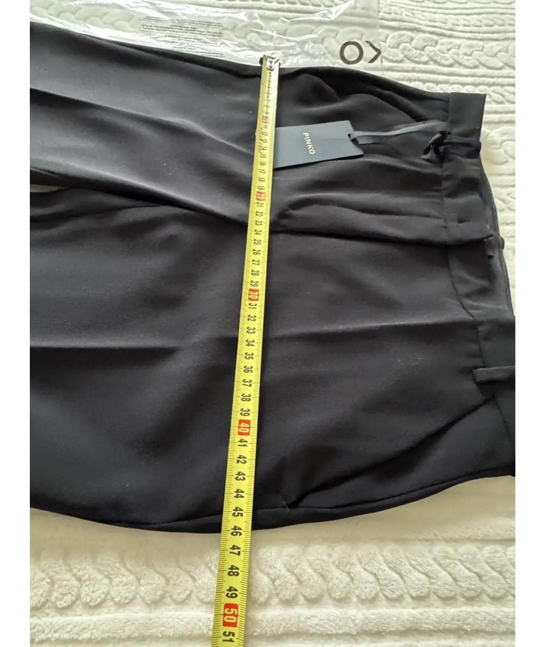 PINKO Черные полиэстеровые брюки узкие, фото 4