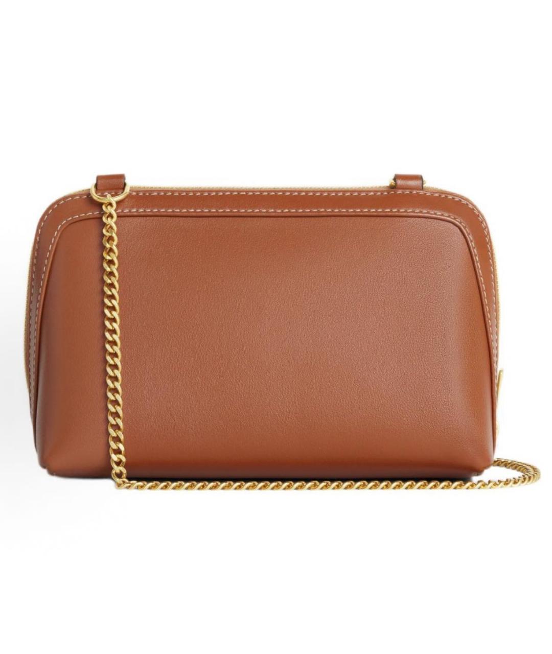 CELINE Коричневая кожаная сумка через плечо, фото 3