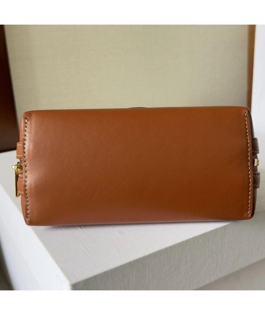 CELINE Коричневая кожаная сумка через плечо, фото 8