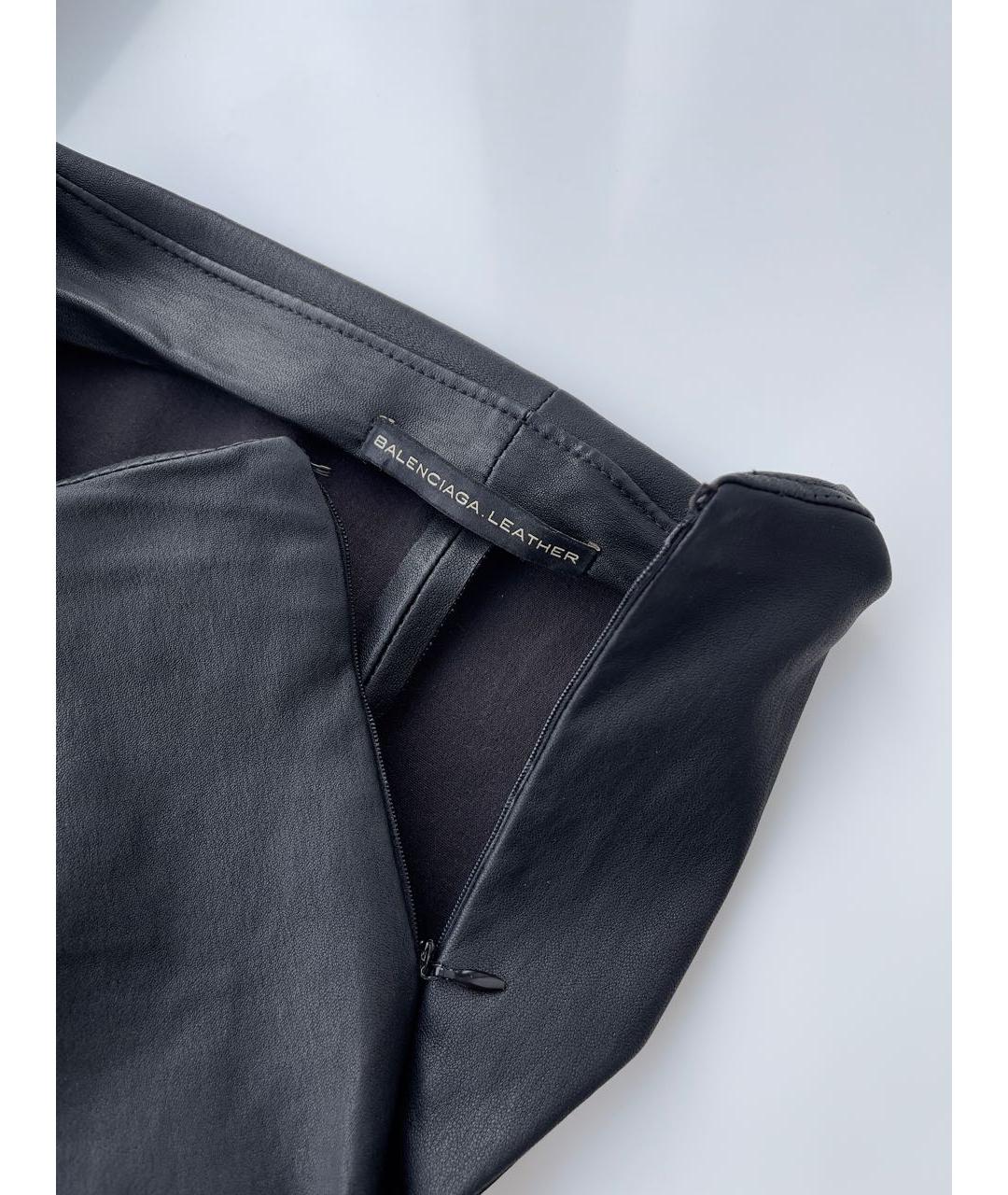 BALENCIAGA Черные кожаные леггинсы и велосипедки, фото 5