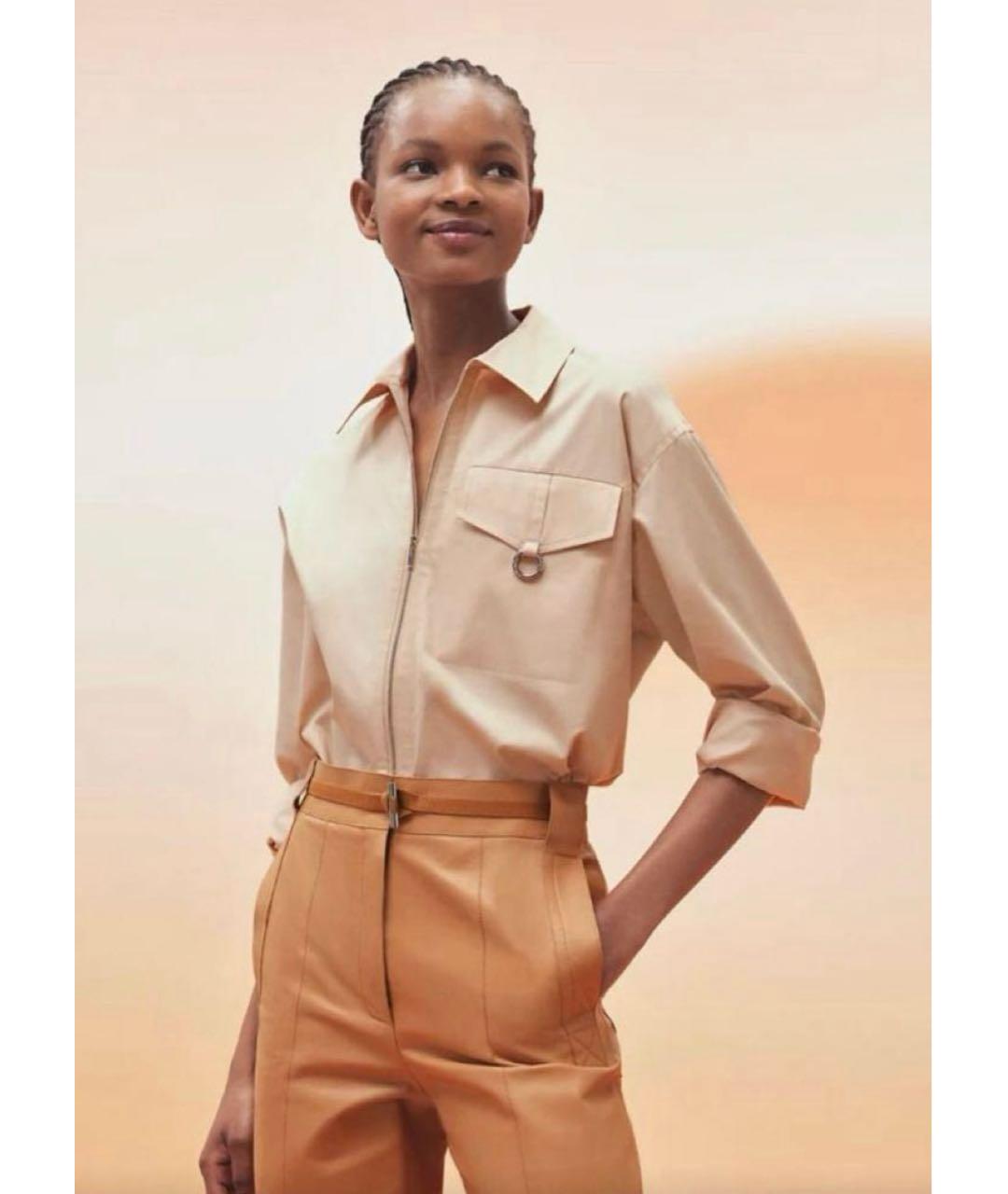 HERMES Бежевая хлопковая рубашка, фото 3