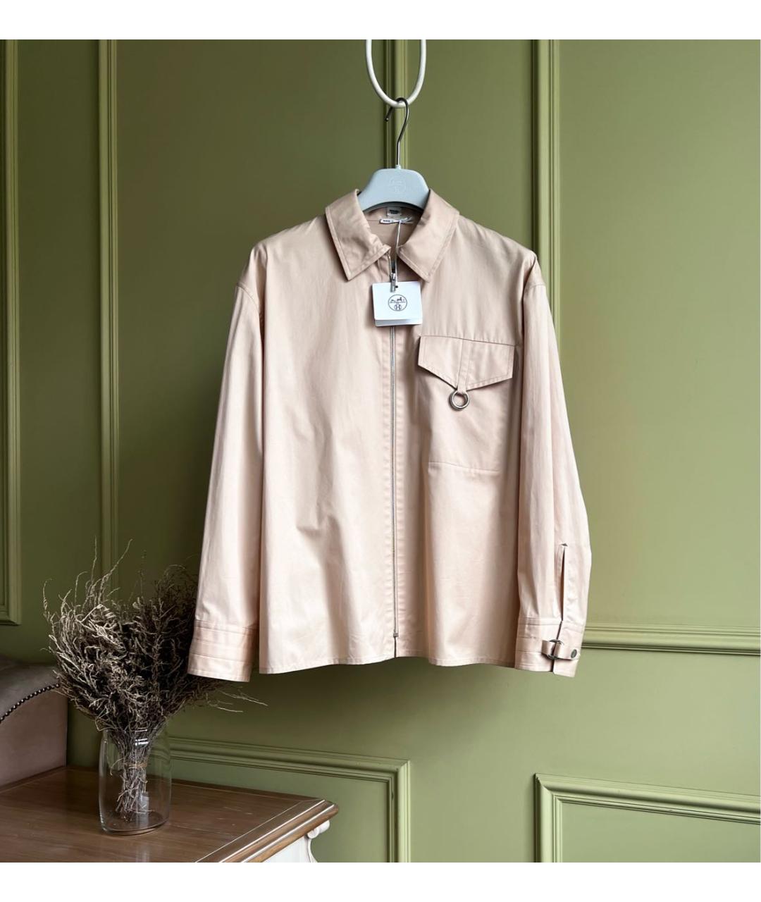 HERMES Бежевая хлопковая рубашка, фото 9