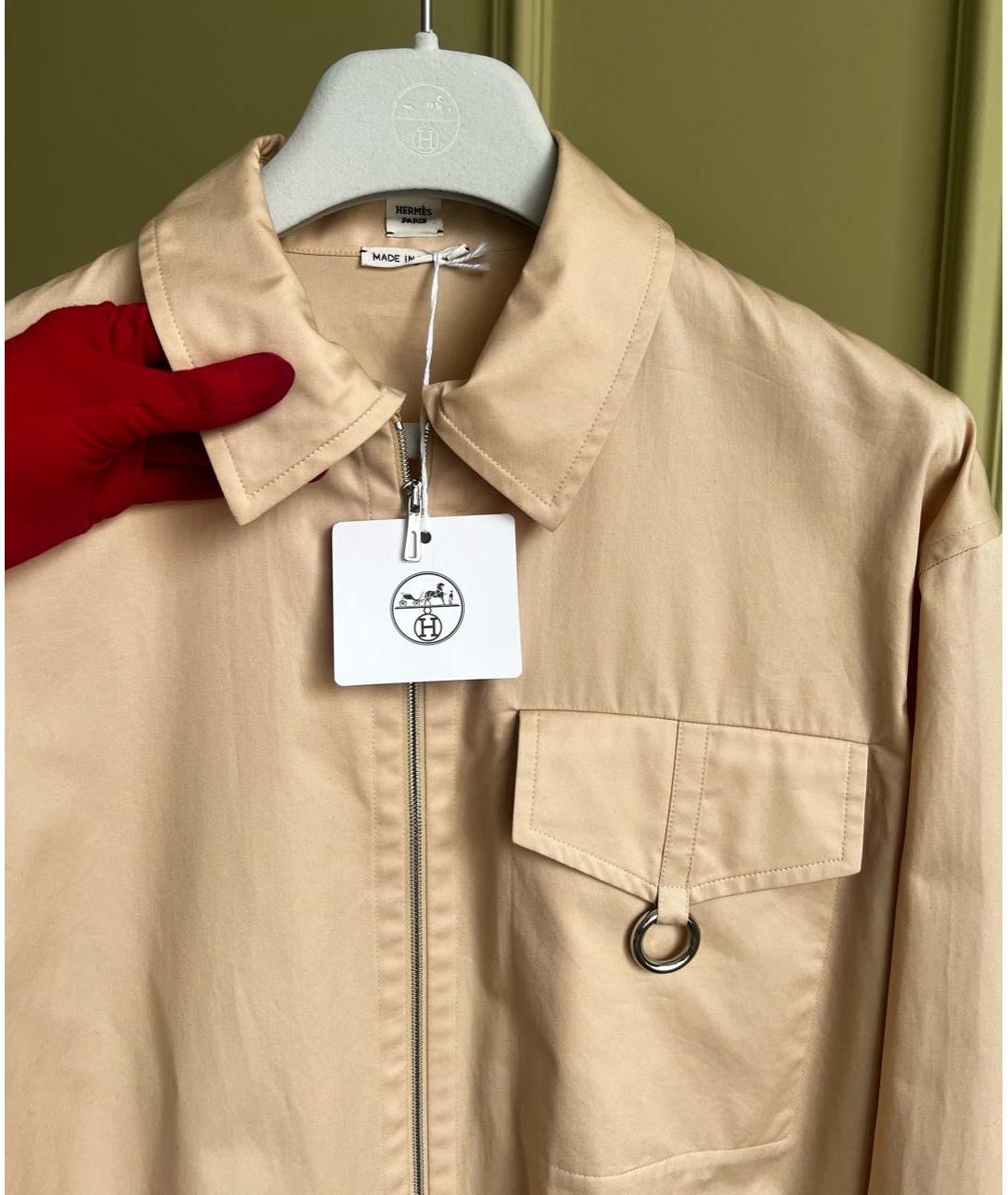 HERMES Бежевая хлопковая рубашка, фото 2