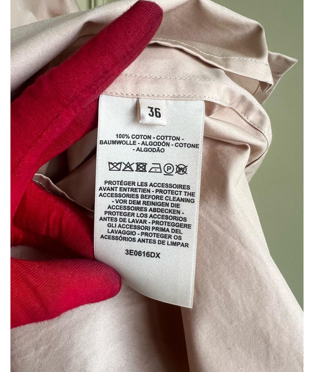 HERMES Бежевая хлопковая рубашка, фото 7