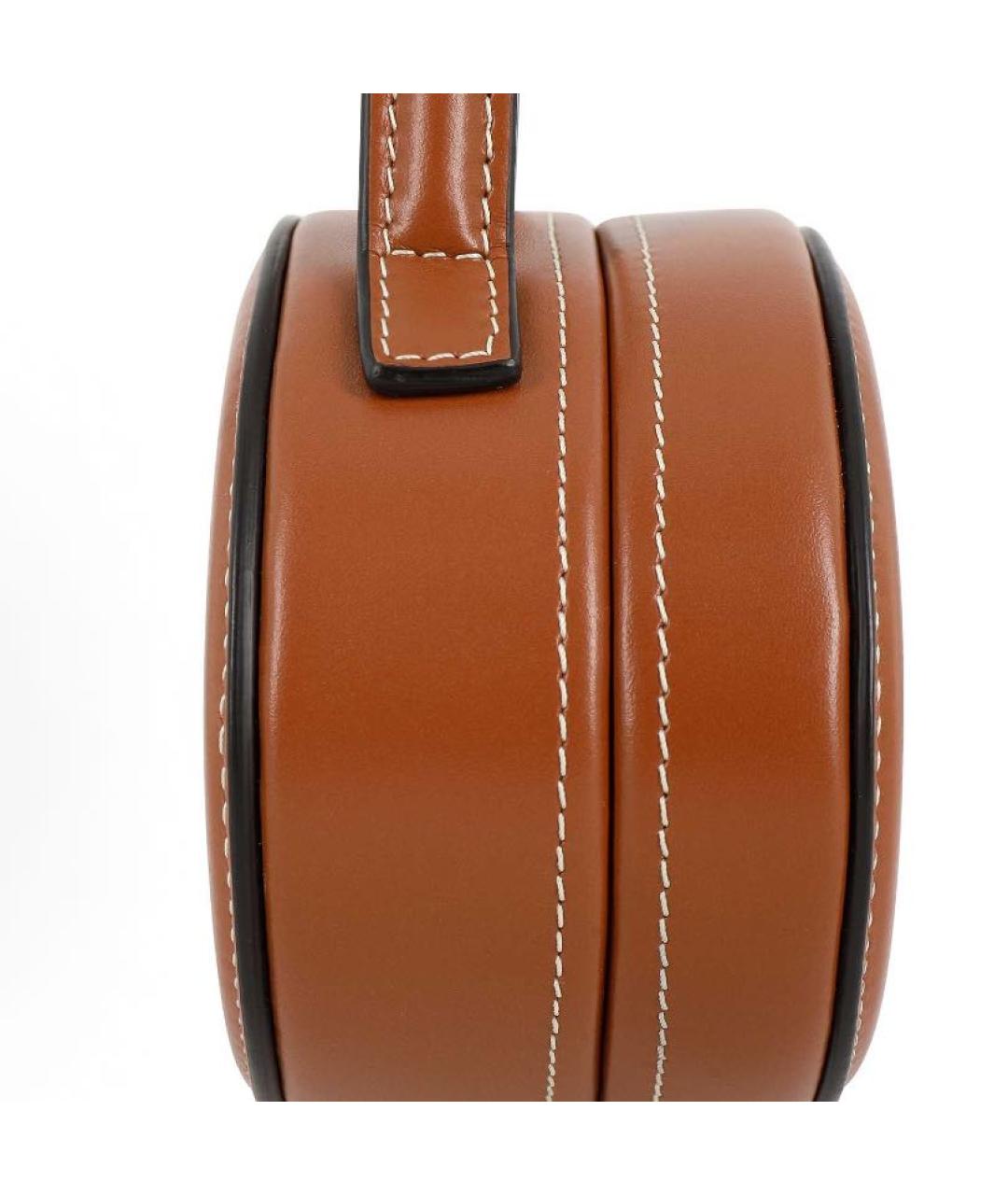 CELINE Коричневая кожаная сумка с короткими ручками, фото 4